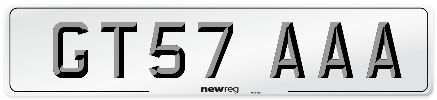 GT57 AAA Number Plate from New Reg